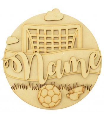 Laser Cut Personalised 3D Detailed Layered Circle Plaque - Football Themed